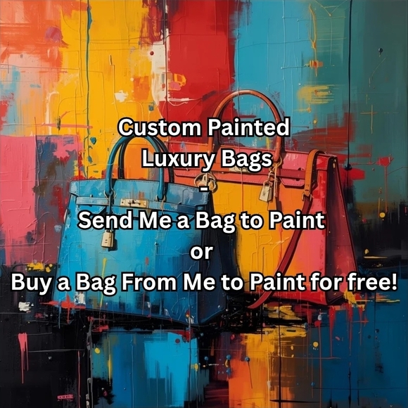 Custom Painted Luxury Bag - Abstract ANY COLORS AND/OR MIXED MEDIA - Picture 1 of 1
